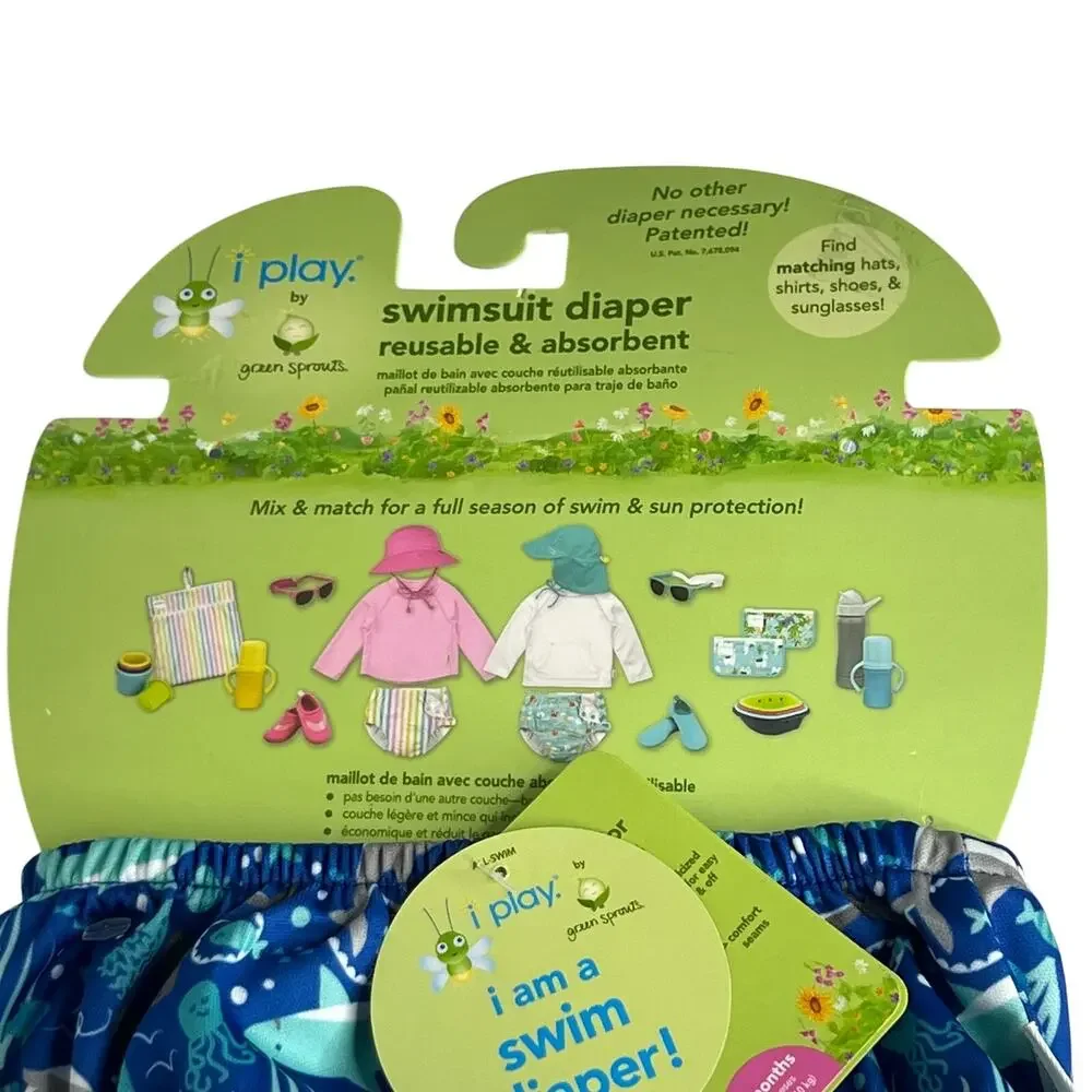 iPlay Green Sprouts Reusable Swim Diaper 12 months
